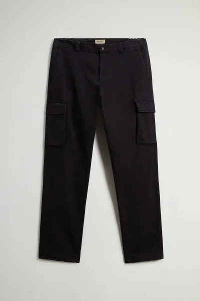 Nohavice Woolrich Garment Dyed Cargo Pant Black