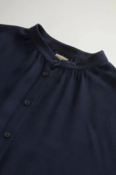Blúzka Woolrich Light Gauze Wool Shirt Melton Blue