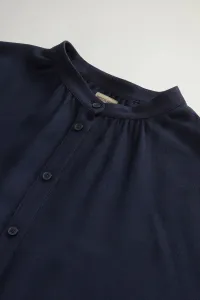 Blúzka Woolrich Light Gauze Wool Shirt Melton Blue