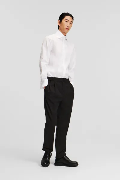 Nohavice Karl Lagerfeld Casual Wool Blend Pants Black