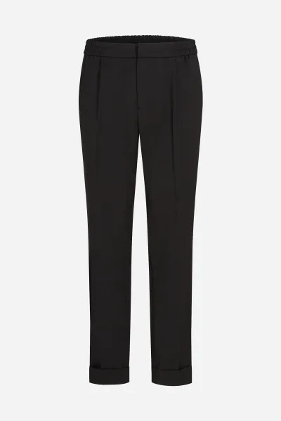 Nohavice Karl Lagerfeld Casual Wool Blend Pants Black
