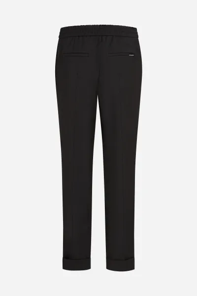 Nohavice Karl Lagerfeld Casual Wool Blend Pants Black