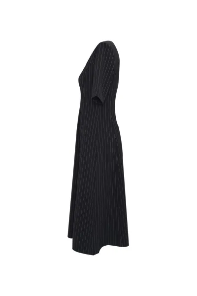 Šaty Dkny S/S Midi Dress Black Stripe