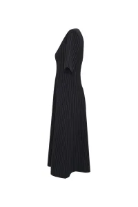 Šaty Dkny S/S Midi Dress Black Stripe