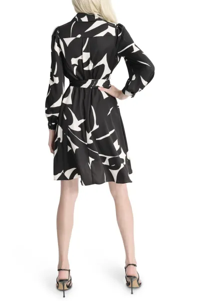 Šaty Dkny L/S Camp Shirt Dress Blk/Eggshell