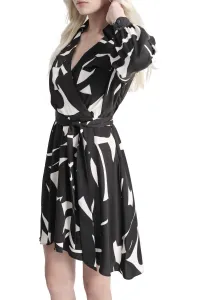 Šaty Dkny L/S Camp Shirt Dress Blk/Eggshell