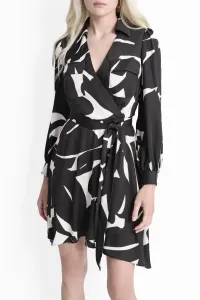Šaty Dkny L/S Camp Shirt Dress Blk/Eggshell