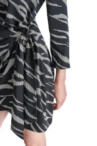 Šaty Dkny L/S Notch Collar Sid Blk/Pnk Multi