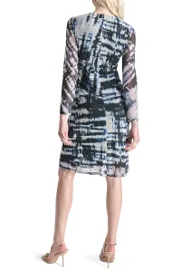 Šaty Dkny L/S Crew Neck Ruched Blk/Blue
