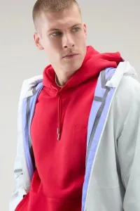 Mikina Woolrich Logo Script Hoodie Sky Red