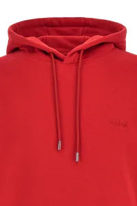 Mikina Woolrich Logo Script Hoodie Sky Red