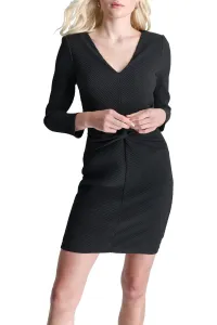Šaty Dkny L/S Twist Front Plea Black