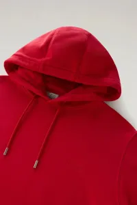 Mikina Woolrich Logo Script Hoodie Sky Red