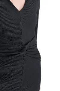 Šaty Dkny L/S Twist Front Plea Black