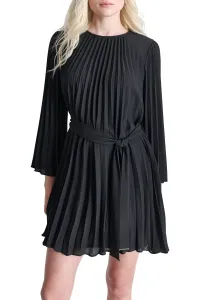 Šaty Dkny L/S Pleated A-Line Black
