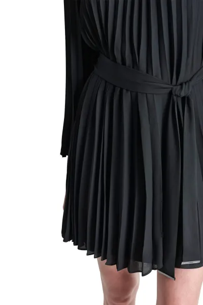 Šaty Dkny L/S Pleated A-Line Black