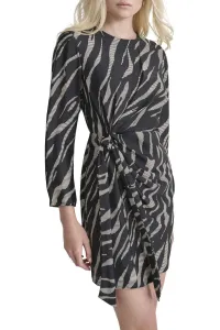 Šaty Dkny L/S Side Knot A-Line Blk/Pnk Multi