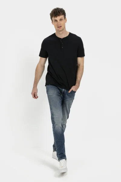 Tričko Camel Active Nos Henley 1/2 Asphalt