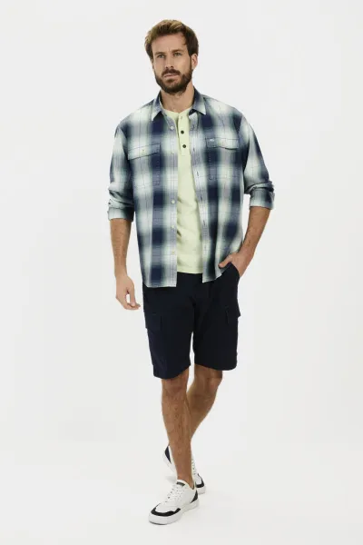 Tričko Camel Active Henley 1/2 Arm Pale Mint