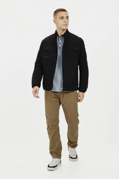 Tričko Camel Active Henley 1/2 Arm Smoke Blue