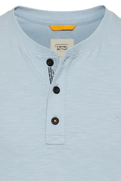 Tričko Camel Active Henley 1/2 Arm Smoke Blue