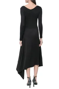 Šaty Dkny L/S Wide Rib Knit Dr Black
