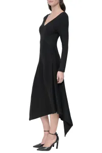 Šaty Dkny L/S Wide Rib Knit Dr Black