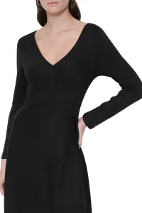 Šaty Dkny L/S Wide Rib Knit Dr Black