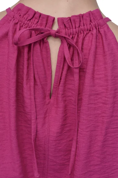 Tričko Dkny S/L Hltr Crnkl Blse Wild Berry