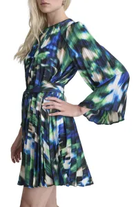 Šaty Dkny L/S Pleated A-Line Blk/Blue