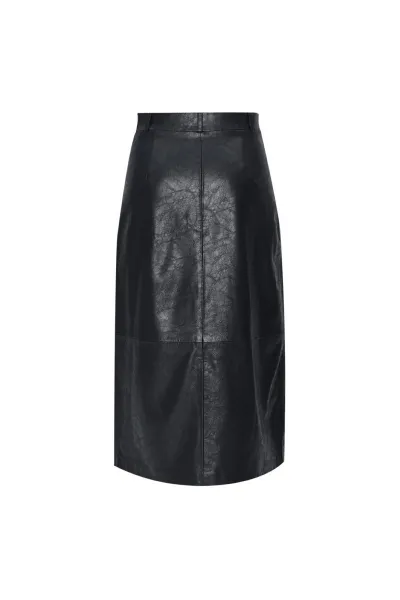 Sukňa Dkny Vegan Leather Skirt Black