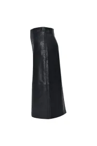 Sukňa Dkny Vegan Leather Skirt Black