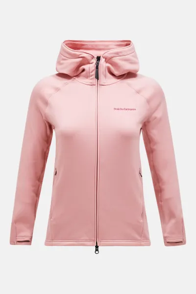 Mikina Peak Performance Flo W Chill Light Zip Hood Warm Blush