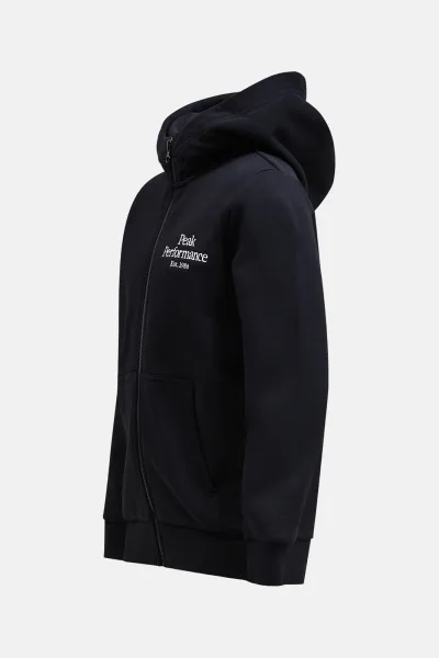 Mikina Peak Performance Jr Original Zip Hood Black