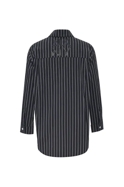 Košeľa Dkny Long Sleeve Shirt Wi Bk/Gry Stripes