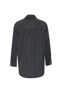 Košeľa Dkny Long Sleeve Shirt Wi Bk/Gry Stripes