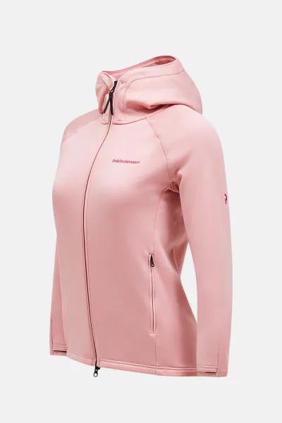 Mikina Peak Performance Flo W Chill Light Zip Hood Warm Blush