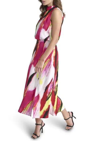 Šaty Dkny S/L Drapey Sbc Midi Mlti Geode
