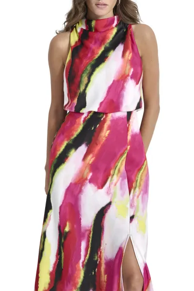 Šaty Dkny S/L Drapey Sbc Midi Mlti Geode