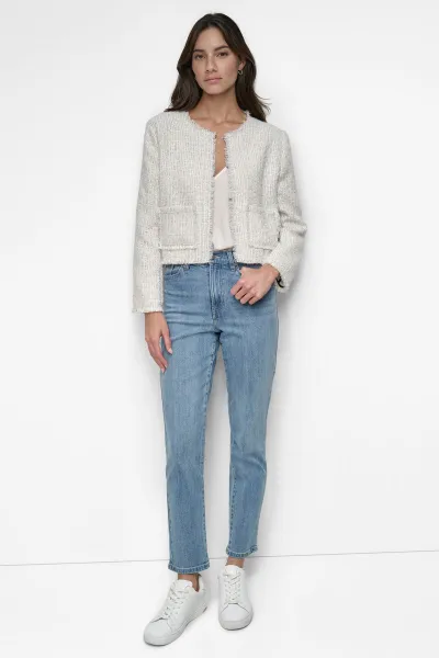 Sako Dkny Cropped Jacket Eggng Plaid