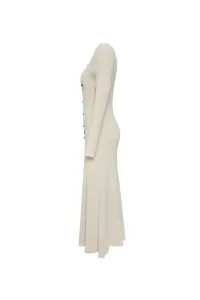 Šaty Dkny L/S Button Swtr Dres Talco
