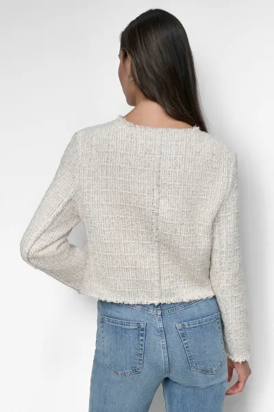 Sako Dkny Cropped Jacket Eggng Plaid