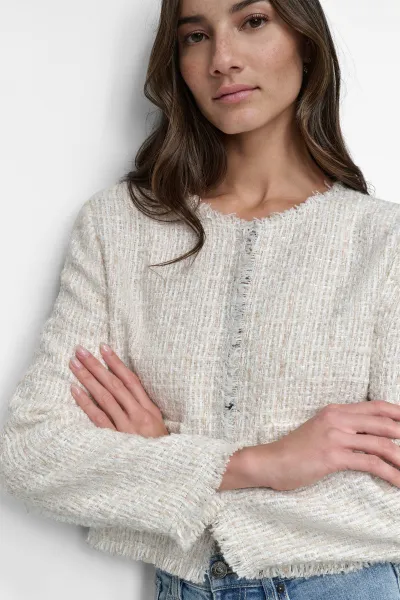 Sako Dkny Cropped Jacket Eggng Plaid