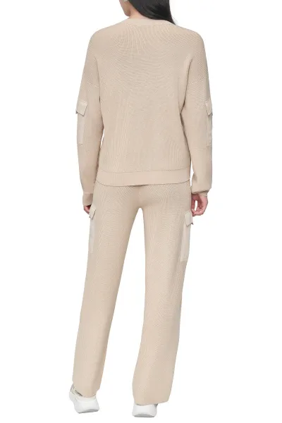 Sveter Dkny L/S Vnck Swtr W/ Sat Chino Khaki