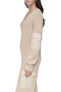 Sveter Dkny L/S Vnck Swtr W/ Sat Chino Khaki