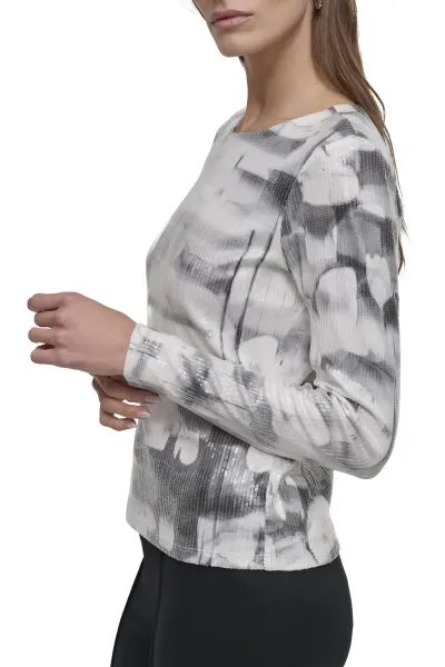 Tričko Dkny L/S All Over Sequin Blur Lights