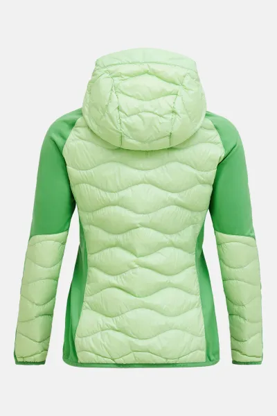 Bunda Peak Performance W Helium Down Hybrid Hood Vivid Green