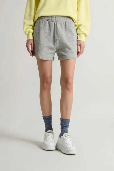 Teplákové Šortky Woolrich Mouline' Fleece Short Medium Grey