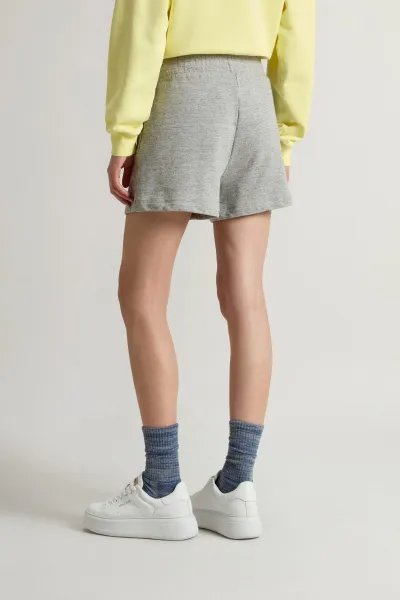 Teplákové Šortky Woolrich Mouline' Fleece Short Medium Grey