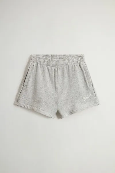 Teplákové Šortky Woolrich Mouline' Fleece Short Medium Grey
